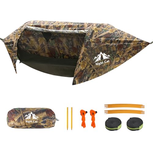 Night Cat Hamac Tente avec Moustiquaire Imperméable à l'eau pour 1 Personne Randonnée Camping dans Jardin...