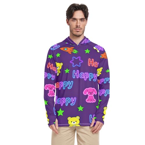 Camiseta de natación para hombre ideal para nadar bajo el sol con capucha ligera morada