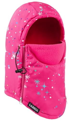Labeol Kids Balaclava Ski Mask, Winter Windproof Thick Warm Fleece Face Cover with Adjustable Zippers for Boys Girls
