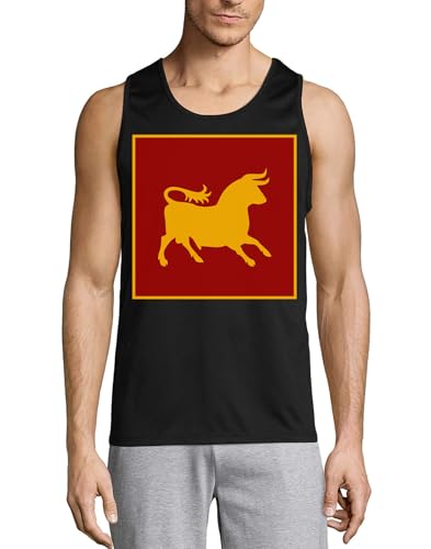 Camiseta sin mangas de algodón Flag Red Art negra para entrenar y pasear en verano