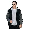 LBL Men's Hoodies Full Zip Up Fleece Jacket Casual Hooded Sweatshirt Plus Size Winter Warm Coat W02 Black 4XL #1
