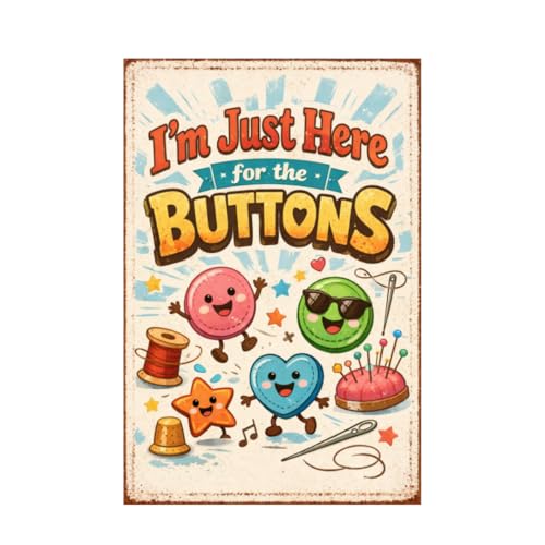 I’m Just Here for the Buttons Tin Sign…