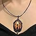 Gothic Glass Pendant Necklace Earrings Set Vintage Vampire Bat Mystic Witch Black Raven Crow Pumpkin Embossed Jewelry Set for Women Punk Halloween Cosplay Party Fashion Costume Accessories (Witch jewelry set)