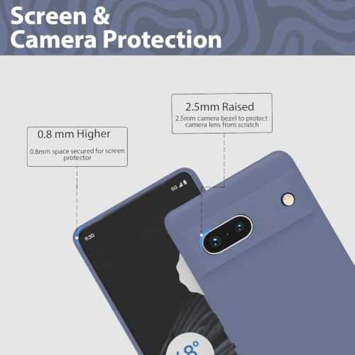 Image of KACA Silicone Back Case for Google Pixel 7a, Soft-Touch, Shockproof Phone Back Cover for Google Pixel 7a (Grey)