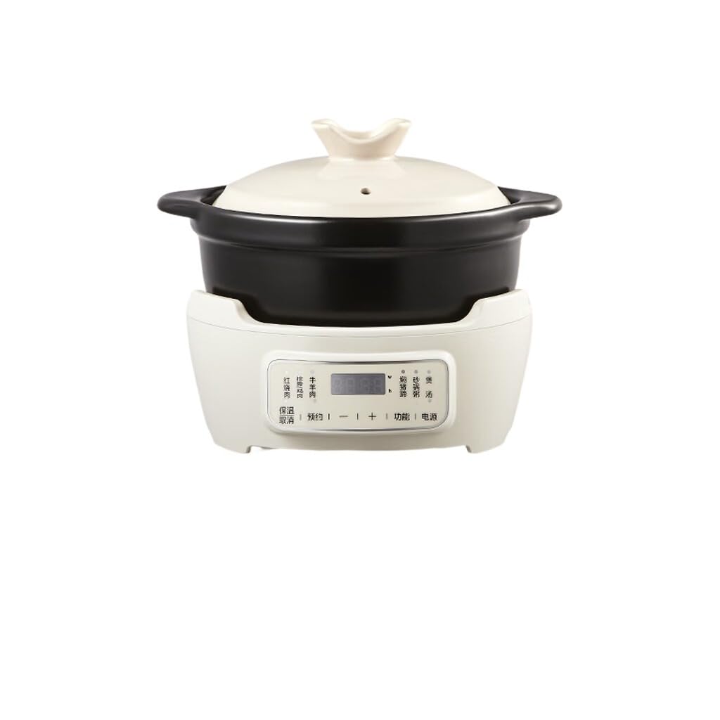 Electric Slow Cooker 1000W 3L Capacity 6 Cooking Functions 24Hr Smart Timer 12Hr Insulation Waterproof Design
