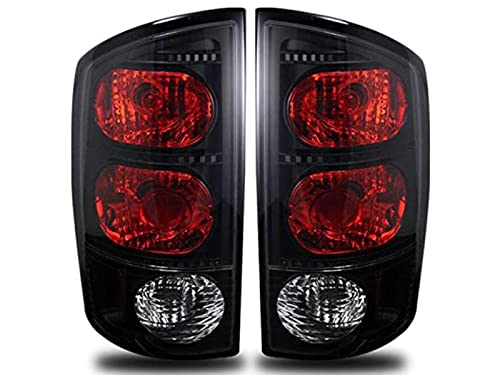 SPPC Dark Smoke Euro Tail Lights Assembly Set for Dodge Ram - (Pair) Includes Driver Left and Passenger Right Side Replacement