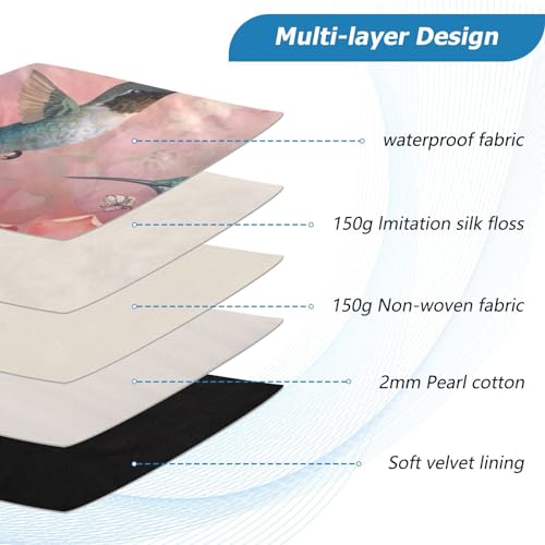Funda para portátil 13-14 pulgadas con diseño de colibríes miniatura 4
