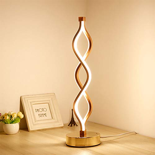 Lampe de table LED spirale 18W luminaire décoration salon et bureau moderne