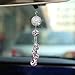 KHGUZ Bling Car Hanging, Crystal Rinestones Diamond Lucky Clover Auto Rear View Mirror Charm Ornament, Vehicle Interior Pendant Decoration Accessories, Universal for SUV Sedan Truck (Pink)