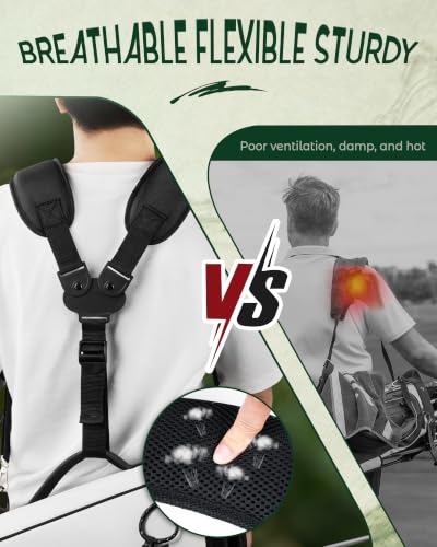 Image of BIG TEETH Golf Bag Straps Swivel Backpack Straps Golf Bag Double Strap, Backpack Straps Replacement Adjustable Bag Strap