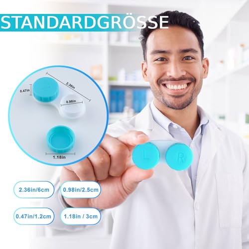 OMBRISA Kontaktlinsenbehälter, Kontaktlinsen Behältnis 6 Stück, Tragbar Hygiene Auslaufsicherer Brillenetui, Farbiger Kontaktlinsen Zubehör für Tägliche Ausflüge wie Reisen und Arbeiten (6pcs)