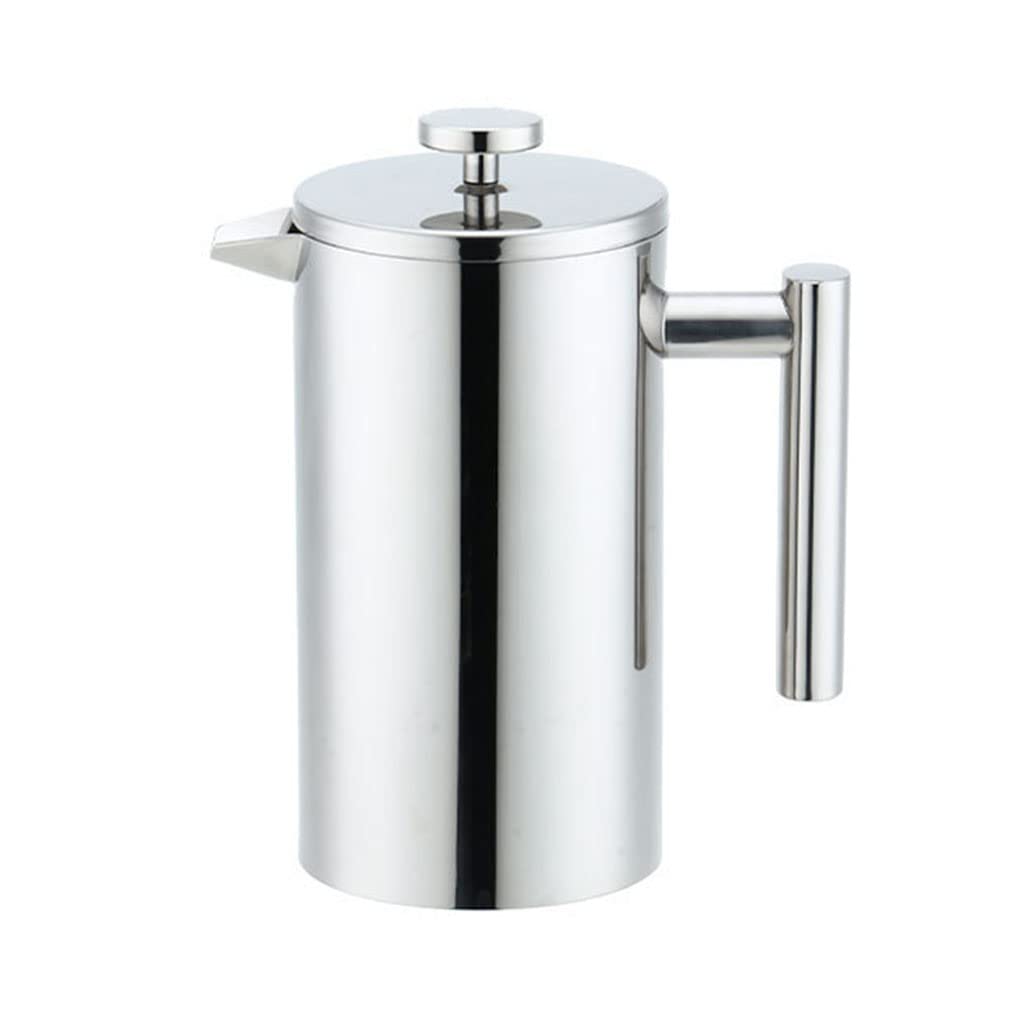 STDEV French Presses Coffees Maker Stainless Steel Insulated With Filter Screens Rust-Free Dishwasher Safty Silver