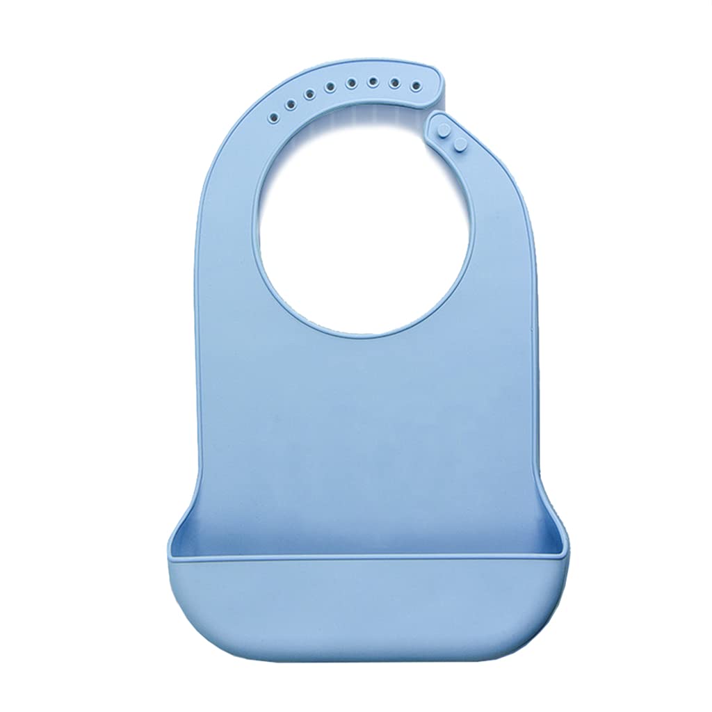 EXCBIOZ Silicone Bib Adult Mealtime Cloth Protector Detachable Disability Aid Aprons Unisex