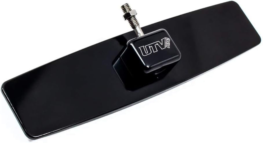 UTV INC 3/8-16 Threaded Black Anodized Billet Aluminum Panoramic Convex Rear View Mirror