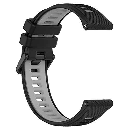 Fit for Garmin Forerunner 265S 255S Watch Bands, 18mm Quick Release Durable Silicone Replacement Bands Wristbands Straps Bracelet Fit for Garmin Vivoactive 4S/Vivomove 3S/Venu 2S (Black&Gray) by Hijiawee - Used condition - Image 4