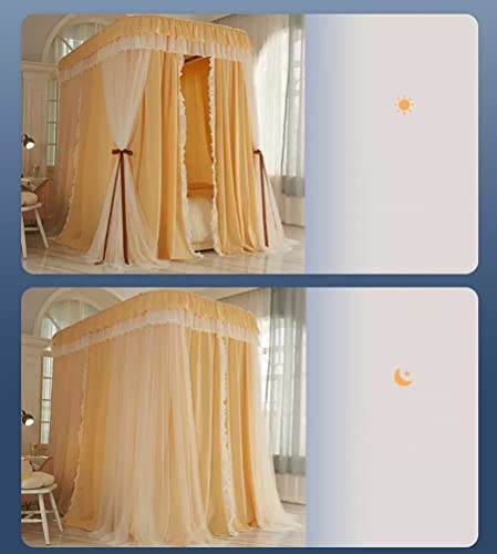Mosquitera con dosel para cama de niñas cortina opaca para las cuatro estaciones 4