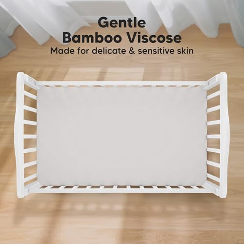 Image of KeaBabies 2-Pack Baby Crib Sheets for Boys, Girls, 52x28 Fitted (Sage) | Viscose Derived from Bamboo, Toddler Bed Sheets Neutral, Fitted Crib Mattress Sheet for Standard Baby Bedding, Soft, Cozy