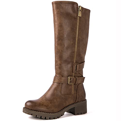 Image of GLOBALWIN Women's Chunky Low Heels Boots Knee High Boots For Women