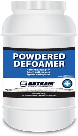 ESTEAM Powdered Defoamer, Anti-Foaming Agent for Vacuum Hoses and Recovery Tanks in Portable Carpet Extractors or Truckmounts, 6.5 Pound Jar