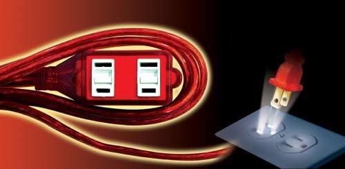 6 ft. 3-Outlet Designer Household Extension Cord, RED