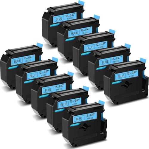 M231 MK231 M-231�p��5PK�݊����x���e�[�vPT-45M PT-90 PT-70BM PT-85���x�����[�J�[(10PK Black on Blue)