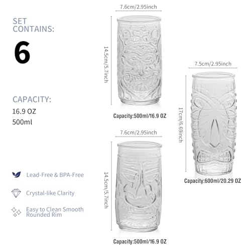 Vasos tiki grandes para servir té helado y combinados tropicales en reuniones familiares 3
