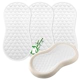 Organic Quilted Thicker Baby Changing Pad Liners 3 Pack Waterproof, Soft & Warm On Baby's Back, Absorbent, Non-Slip, Machine Washable Reusable Diaper Change Mats Liners Fits Peanut Changing Table Pads