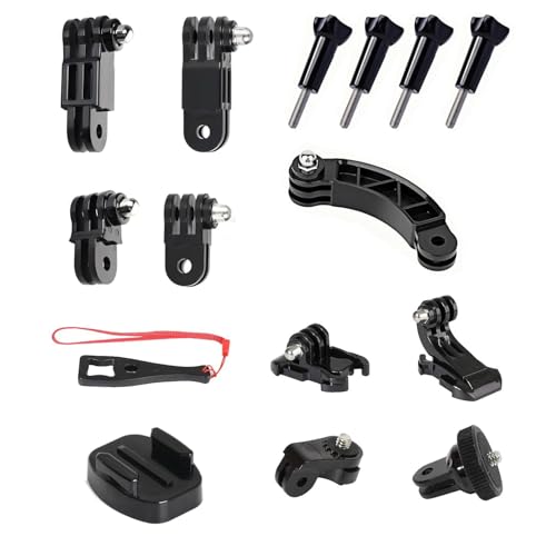 Universal Action Camera Accessory Kit for GoPro Hero, Insta360 X5/X4/X3, DJI OSMO Action, AKASO APEMAN Sports Cam, Helme - Detailed View