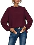 Dieser Langarm Blusen Damen f¨¹r Damen ist sehr weich, leicht, beqeum und hautfreundlich. Lockerer Stil, mit Rundhals, langarm ?rmel.