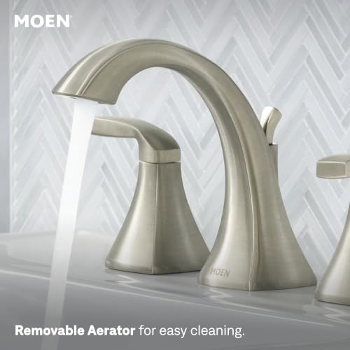 Moen Voss Brushed Nickel Two-Handle Widespread Bathroom Sink Faucet Trim Kit, Valve Included, TV6905BN by Moen - Used condition - Image 5