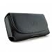 Black Horizontal Leather Case Side Cover Pouch Holster Belt Clip w Loops for iPhone 6, 6S, 7 - Google Pixel - Samsung Galaxy J3, J5, S7
