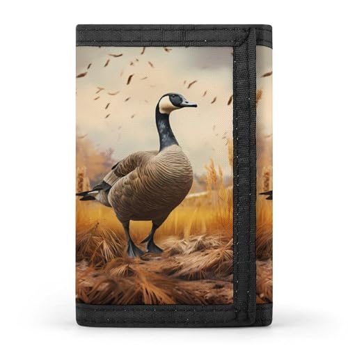 Goose Tri-fold Wallet Slim Money Clip Credit Card Holder Wallets for Men Gift