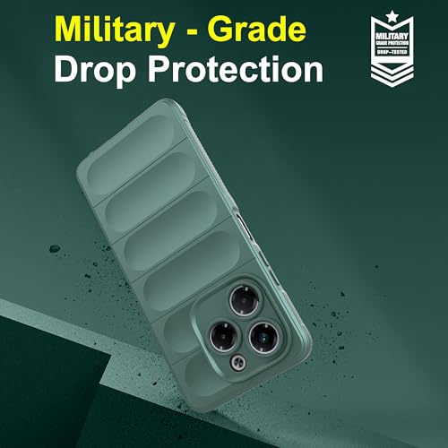 Image of Zapcase Back Case Cover for Infinix Note 40X 5G | Compatible for Infinix Note 40X 5G Back Cover | Liquid Silicon Magic Case with Camera Protection | Dark Green