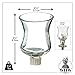 Tealight Candle Adapter for Taper Candle Holder and Wine Bottle Topper, Tulip Shaped, Clear Glass with Rubber Ringed Plug, 3.25 Inches High