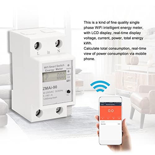 Staright Monofásico Din Rail Wifi Medidor de energia inteligente Consumo de energia Medidor de kwh M