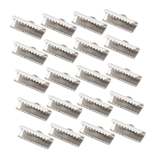 Beatifufu DIY Jewelry Making Findings 100pcs Ribbon Ends Clamp Stainless Clip Buckle for Beading