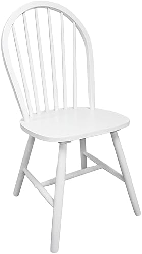 Miniatura 5 de vidaXL Sillas de comedor 2 piezas de madera maciza de caucho  Elegantes sillas blancas con respaldo redondeado  Estilo moderno escandinavo