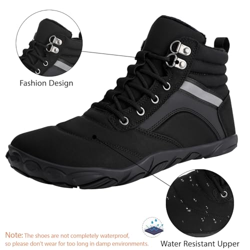 Womens Mens Winter Barefoot Boots Warm Minimalist Wide Toe Box Snow Boots Zero Drop Sole Outdoor Water Resistant Ankle Booties4