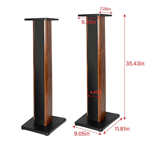 Aiwfl Speaker Stands Bookshelf Speaker Stands 35 Inch Rosewood Speaker Floor Stands Wood Speaker Stands Pair Bookshelf For Tv Home Theatre 3D Surround Sound Support thumb #2