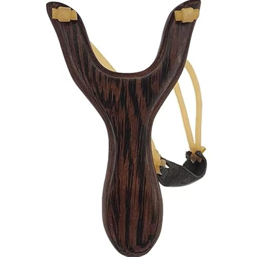 GQ Hand Carved Slingshot Wooden Sling Shot (Brown)
