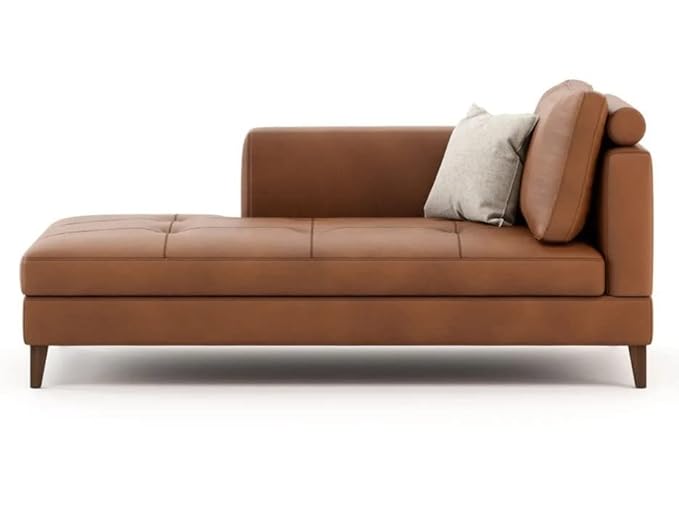 MODERN WAVE Karin Leatherette Chaise Lounge Day Bed Sofa Bench 3 Seater