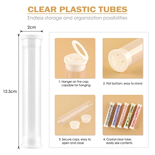 Image of BAOFALI 10pcs Large Clear Plastic Empty Tubes with Lid - Transparent Test Tube Container Set for DIY Craft Supply, Candy Storage (5 x 1 inch)