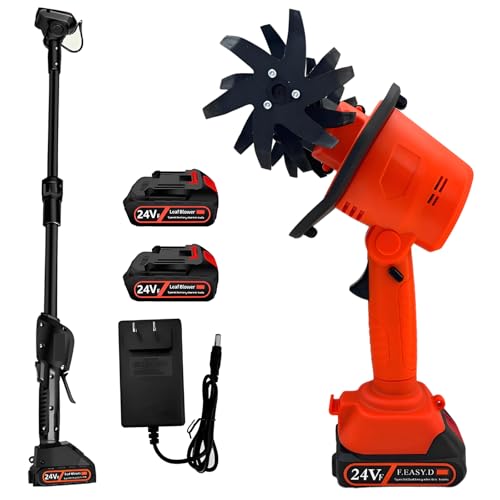 Motobineuse sans Fil 24V Motoculteur éLectrique sans Fil avec 2 Batteries de 1500 Mah et Chargeur Motoculteur Batterie Largeur de Travail 10 Cm Profondeur 10 Cm pour Jardinage et Cultivate