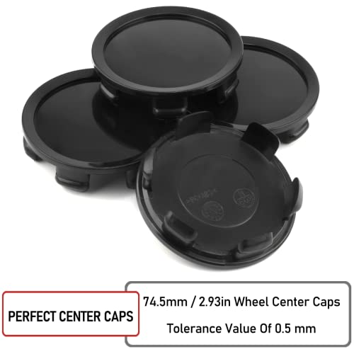 RTRHINOTUNING 4PCS 75mm Wheel Center Caps Compatible with OZ Racing Superforgiata Rims M608, OD: 2.93"(74.5 mm) ID: 2.76"(70 mm) Hub Caps Black Center Cap for Rims by RTRHINOTUNING - Used condition - Image 6
