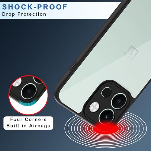 Image of CEDO Backcover for OnePlus Nord 6 (5G) | Camera Protection Bump Shockproof Edge | Ultra Hybrid Transparent Acrylic Clear TPU+PC Hard Backcase Cover (Black)
