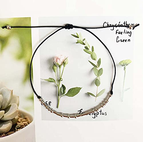 Morse Code Bracelet Adjustable Bracelet Beads on Silk Cord Friendship Inspirational Jewelry Gifts for Her2