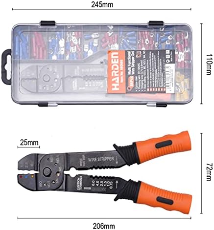 66-Piece Wire Stripper & Crimping Tool Kit, Multi-Function Wire Crimping Tool, 22-10 AWG, 0.75-6.0mm² Stripping Range, Carbon Steel with 65 Terminals & Storage Case