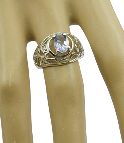 Bague bleue naturelle argent 925 RIYO indien bijou ajustable
