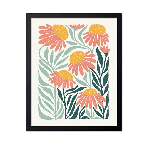 Poster Master Daisy Poster - Retro Pink Flowers Print -
