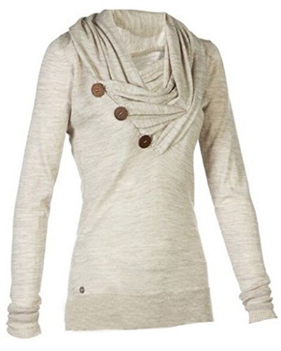 MERRYFUN Women's Sport Casual Long Sleeve Knitted Draped Button Blouse Top, G M